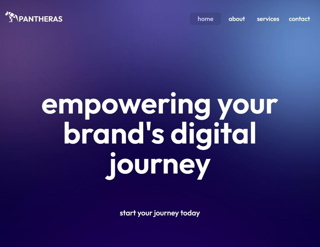 mockup of pantheras landing page